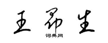 梁錦英王昂生草書個性簽名怎么寫