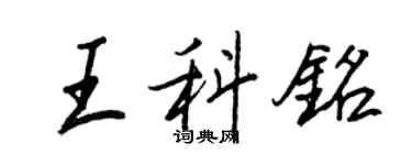 王正良王科銘行書個性簽名怎么寫