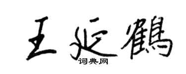 王正良王延鶴行書個性簽名怎么寫
