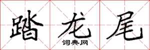 袁強踏龍尾楷書怎么寫