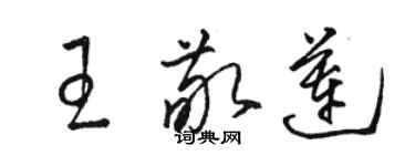 駱恆光王敬蓮草書個性簽名怎么寫