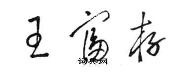 駱恆光王富存草書個性簽名怎么寫