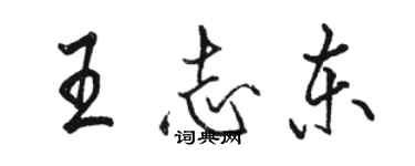 駱恆光王志東行書個性簽名怎么寫