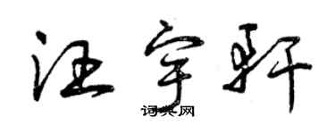 曾慶福汪宇軒草書個性簽名怎么寫