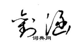 梁錦英劉涵草書個性簽名怎么寫