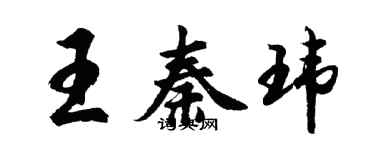 胡問遂王秦瑋行書個性簽名怎么寫