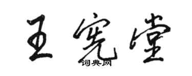 駱恆光王憲堂行書個性簽名怎么寫