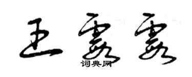 曾慶福王霞霞草書個性簽名怎么寫