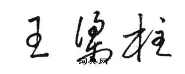 駱恆光王樑柱草書個性簽名怎么寫