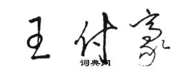 駱恆光王付豪草書個性簽名怎么寫