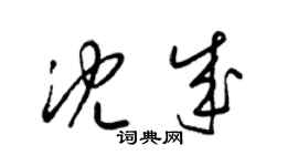 梁錦英沈成草書個性簽名怎么寫