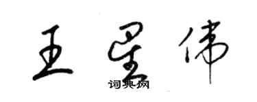 梁錦英王星偉草書個性簽名怎么寫