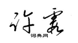 梁錦英許霞草書個性簽名怎么寫