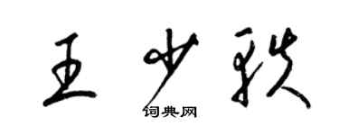 梁錦英王少軼草書個性簽名怎么寫