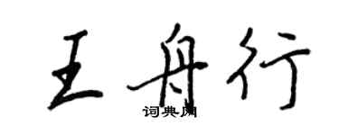 王正良王舟行行書個性簽名怎么寫