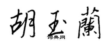 王正良胡玉蘭行書個性簽名怎么寫