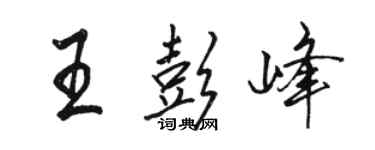 駱恆光王彭峰行書個性簽名怎么寫