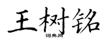 丁謙王樹銘楷書個性簽名怎么寫