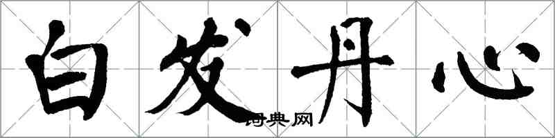 翁闓運白髮丹心楷書怎么寫