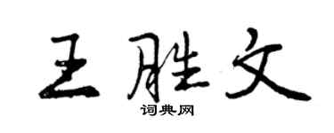 曾慶福王勝文行書個性簽名怎么寫