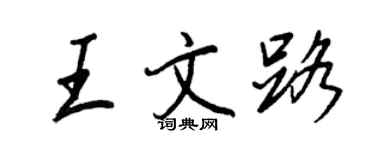 王正良王文路行書個性簽名怎么寫