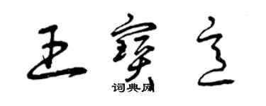 曾慶福王寶意草書個性簽名怎么寫