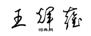 梁錦英王輝雍草書個性簽名怎么寫