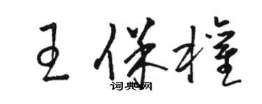 駱恆光王保權草書個性簽名怎么寫