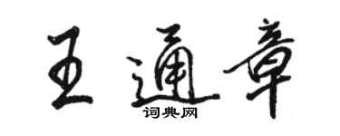 駱恆光王通章行書個性簽名怎么寫