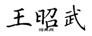 丁謙王昭武楷書個性簽名怎么寫