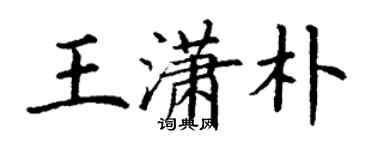 丁謙王瀟朴楷書個性簽名怎么寫