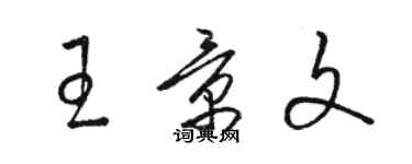 駱恆光王景文草書個性簽名怎么寫