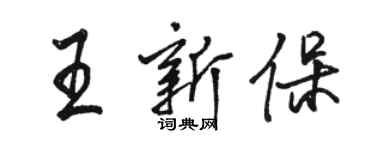 駱恆光王新保行書個性簽名怎么寫