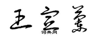 曾慶福王宣蘭草書個性簽名怎么寫