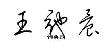 梁錦英王弛晨草書個性簽名怎么寫