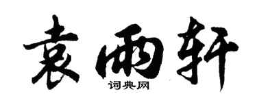 胡問遂袁雨軒行書個性簽名怎么寫