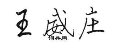 駱恆光王威莊行書個性簽名怎么寫