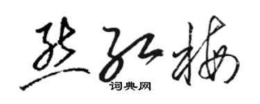 駱恆光熊紅梅草書個性簽名怎么寫