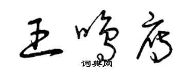 曾慶福王鳴雁草書個性簽名怎么寫