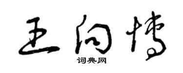 曾慶福王向博草書個性簽名怎么寫