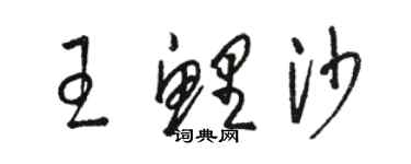 駱恆光王鯉沙草書個性簽名怎么寫