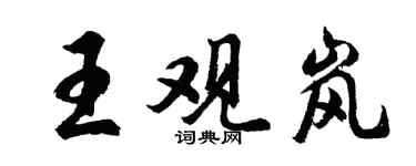 胡問遂王觀嵐行書個性簽名怎么寫