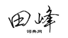 駱恆光田峰行書個性簽名怎么寫