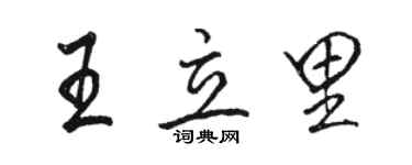 駱恆光王立里行書個性簽名怎么寫