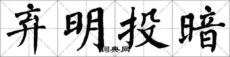 翁闓運棄明投暗楷書怎么寫