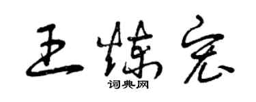 曾慶福王煉宏草書個性簽名怎么寫