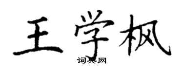 丁謙王學楓楷書個性簽名怎么寫