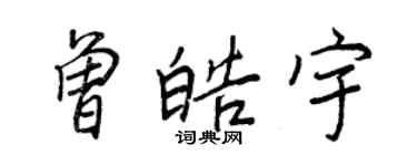 王正良曾皓宇行書個性簽名怎么寫