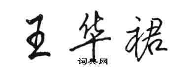 駱恆光王華裙行書個性簽名怎么寫