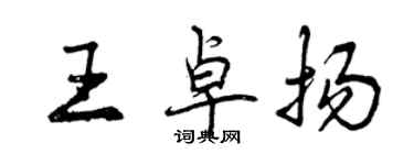 曾慶福王卓揚行書個性簽名怎么寫